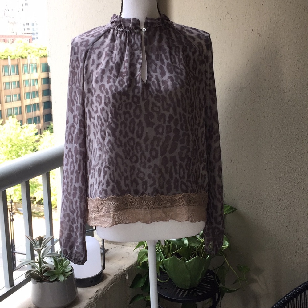 Rachel Roy Grey Snakeskin Blouse